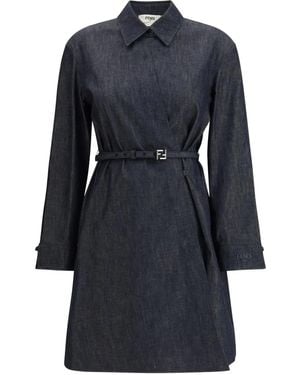 Fendi Belted shirt dress - Blau