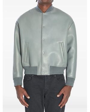 Salvatore Santoro Gerippte Bomberjacke aus Nappaleder - Grau