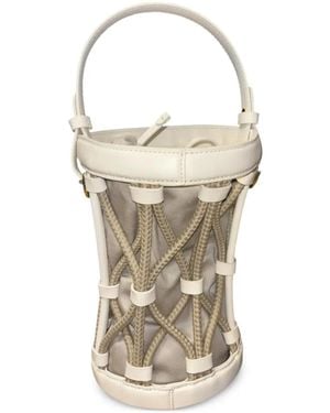 Coccinelle Koi Woven Bucket Bag - White