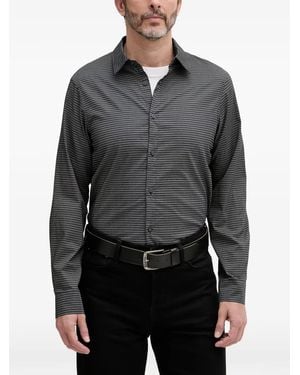 ARMANI EXCHANGE Geometric-Print Long-Sleeve Shirt - Gray