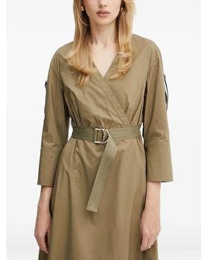 Liu Jo Belted Wrap Midi Dress - Green
