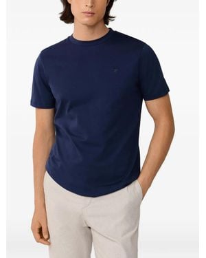 Hackett Camiseta De Algodón Con Logo Bordado - Azul