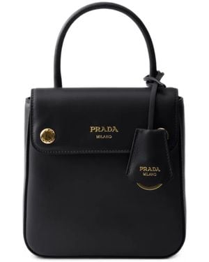 Prada Carry Mini Leather Handbag - Black
