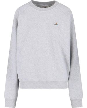 Vivienne Westwood Orb-Embellished Crew Neck Sweatshirt - White
