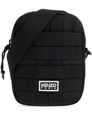KENZO Explorer Logo-Detail Messenger Bag - Black