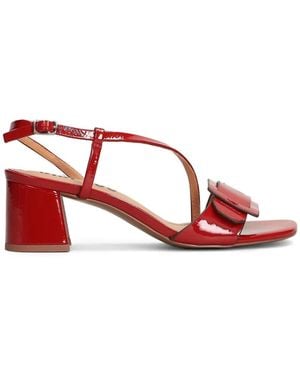Bibi Lou Altair Buckle-Detail Block-Heel Sandals - Red