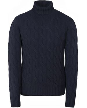 Moorer Gordon-Ws3 Cable-Knit Turtleneck Sweater - Blue