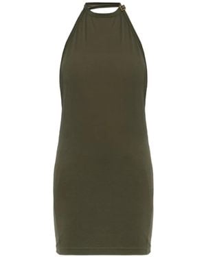 Balenciaga Halterneck Open-Back Thank Top - Green