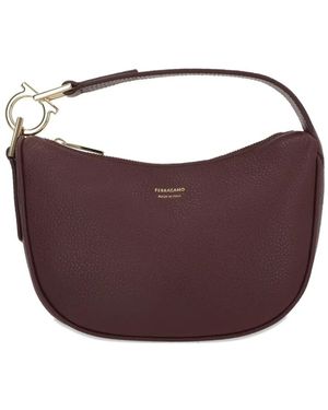 Ferragamo Gancini leather tote bag - Braun