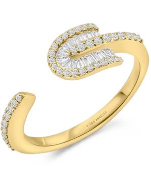 UNION LOS ANGELES U Solo Diamond Open Ring - Metallic