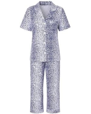 Bedhead Leopard-Print Cropped Pajamas - Blue