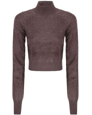 Sportmax High-Neck Cashmere Sweater - Purple