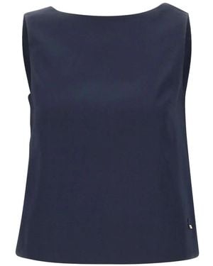 Herno Boat Neck Bows Blouse - Blue