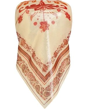 retroféte Top Noelle Con Stampa Bandana - Neutro