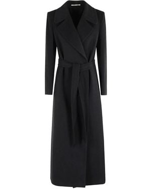 Tagliatore Melody Belted Lapel Coat - Black