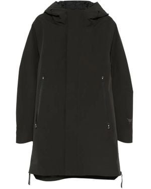 KRAKATAU Hooded-Neck Parka Coat - Black