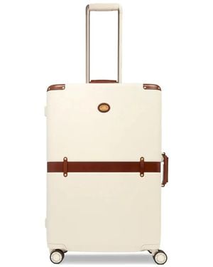 The Bridge Leather-Trimmed Trunk Suitcase - Natural