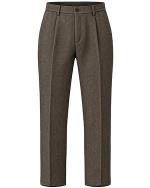 Cruna Mitte Hose Mit Fischgrätenmuster - Grau