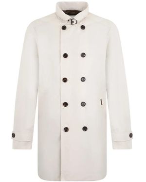 Moorer Double-Breasted Trench Coat - White