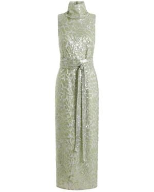 16Arlington Mona Sequin Midi Dress - Green