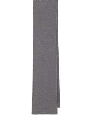 Dolce & Gabbana Ribbed Wool Scarf - Gray