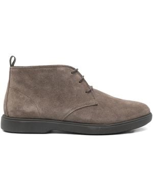Geox Lace-Up Leather Desert Boots - Brown