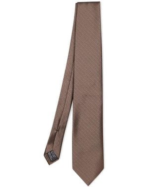 Tom Ford Seidenkrawatte Mit Hahnentrittmuster - Braun