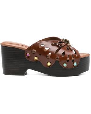 Kurt Geiger Bufferfly Embellished Sandals - Brown
