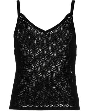 Barrie Pointelle-Knit Cashmere Top - Black