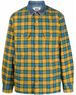 DIESEL Check-Print Flannel Shirt - Blue
