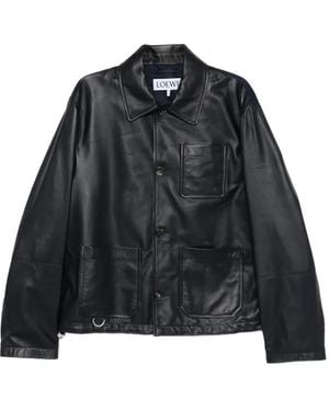Loewe Patch-Pocket Button Jacket - Black