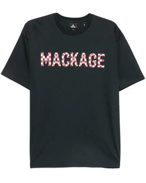 Mackage Camiseta De Algodón Con Logo Estampado - Negro