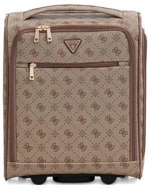 Guess Monogram Zip Luggage - Brown