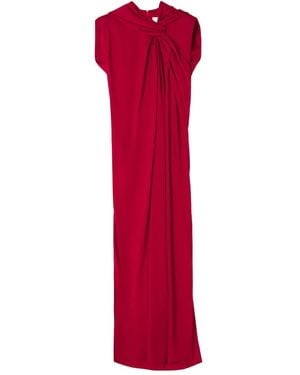 Lanvin Draped Maxi Dress - Red