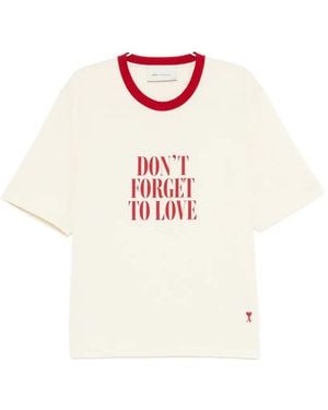 Ami Paris Don'T Forget To Love T-Shirt - White