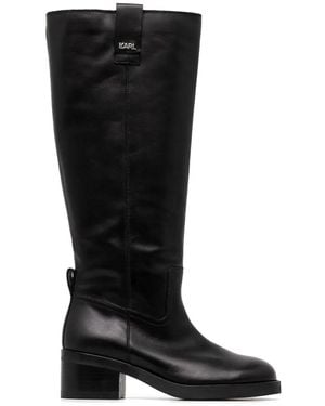 Karl Lagerfeld 55Mm Brooklyn Boots - Black