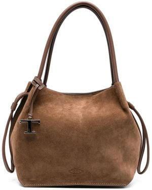 Tod's スエード トートバッグ - ブラウン
