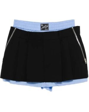Alexander Wang Layered Pleated Skorts - Black
