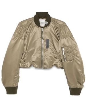 Maison Mihara Yasuhiro Cropped Bomber Jacket - Natural