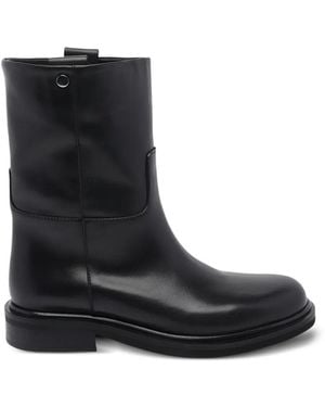 Poeve Botines Liva De Piel De Becerro Con Puntera Redonda - Negro