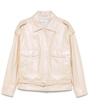 IRO Leather Biker Jacket - Natural