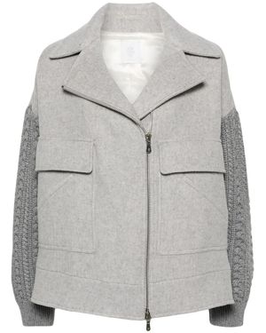 Eleventy Contrast-Sleeve Jacket - Grey