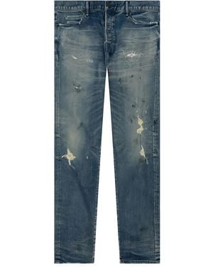 John Elliott Frayed Distressed Jeans - Blue