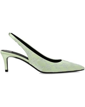 Philipp Plein 55Mm Rhinestone-Monogram Slingback Pumps - Metallic