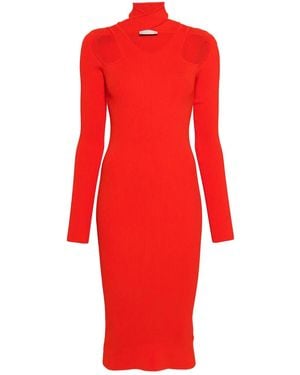 Coperni Cut-Out Midi Dress - Red