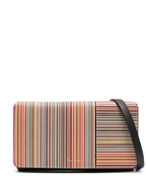 Paul Smith Signature Stripe Leather Phone Bag - Pink