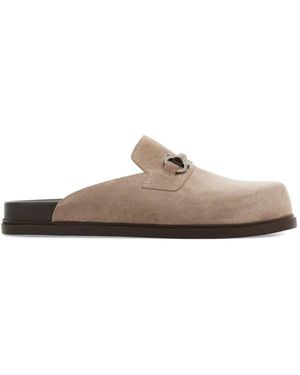 Ferragamo Gancini Ornament Mules - Natural