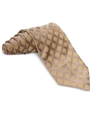 Zilli Check-Pattern Silk Tie - Natural