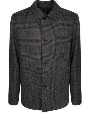 Lardini Sobrecamisa A Cuadros - Negro
