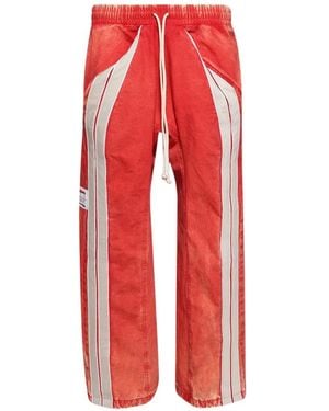 RRR123 Striped Penta Track Trousers - Red